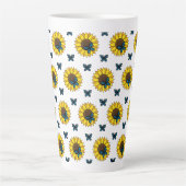 Tasse Latte Tournesol et papillon bleu (Devant)