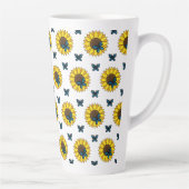 Tasse Latte Tournesol et papillon bleu (Droite)