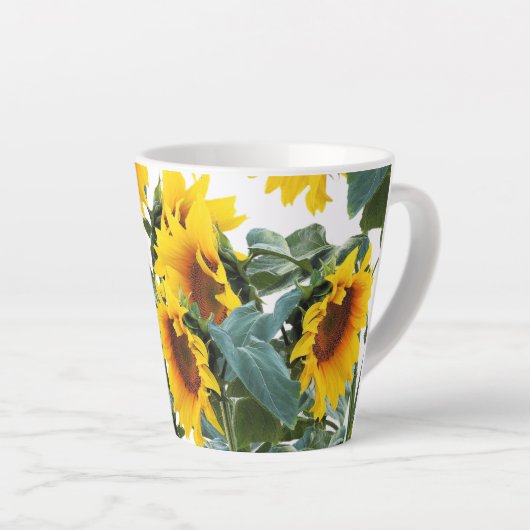 Tasse Latte Tournesol Fleur Jaune (Angle droit)