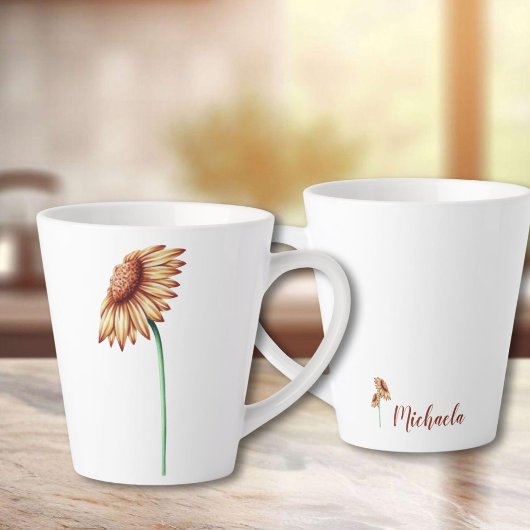 Tasse Latte Tournesol minimaliste