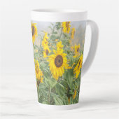 Tasse Latte Tournesol Vert jaune Belle flore (Angle droit)