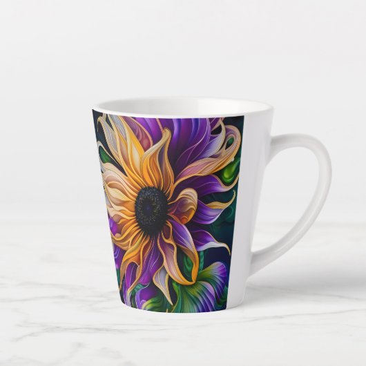 Tasse Latte Tournesol violet et or (Droite)