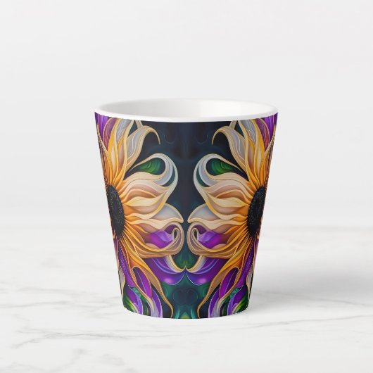 Tasse Latte Tournesol violet et or (Devant)