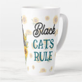 Tasse Latte Tournesols Chat Noir Affirmation (Angle droit)