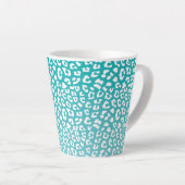 Tasse Latte Tourquoise Leopard Patters (Angle droit)