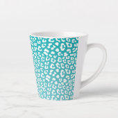 Tasse Latte Tourquoise Leopard Patters (Droite)