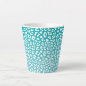 Tasse Latte Tourquoise Leopard Patters (Devant)