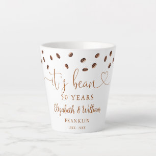 Tasse Latte Toute année d'anniversaire de mariage sur le thème