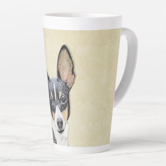 Tasse Latte Toy Fox Terrier Peinture - Cute Original Chien Art (Angle droit)