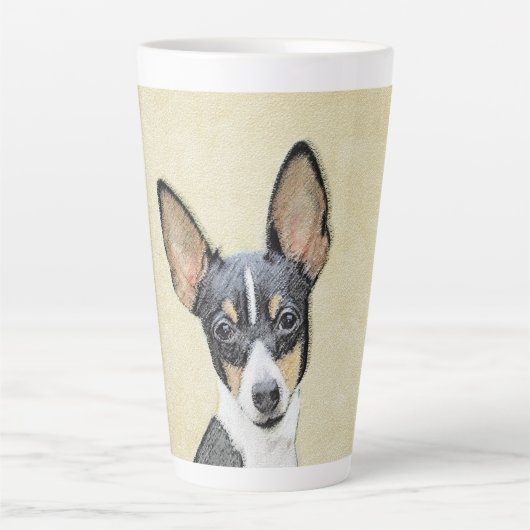 Tasse Latte Toy Fox Terrier Peinture - Cute Original Chien Art (Devant)