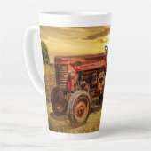 Tasse Latte Traceur de la ferme rouge (Angle gauche)