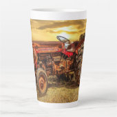 Tasse Latte Traceur de la ferme rouge (Devant)