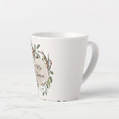 Tasse Latte tranche de bois de craie rustique (Angle droit)