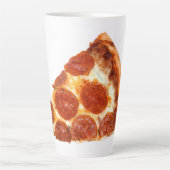 Tasse Latte Tranche de pizza pepperoni classique de SlipperyJo (Devant)