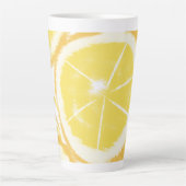 Tasse Latte Tranches Abstraites de tourbillons de citron (Devant)