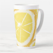 Tasse Latte Tranches de spirales de citron abstrait (Angle droit)