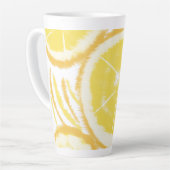 Tasse Latte Tranches de spirales de citron abstrait (Angle gauche)