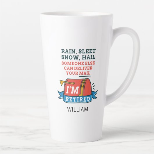 Tasse Latte Travailleur postal à la retraite Cadeau personnali (Droite)