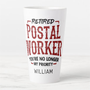 Tasse Latte Travailleur postal retraité Facteur retraite drôle