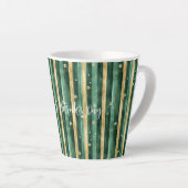 Tasse Latte Trèfle Vert Or Rayures de la Saint-Patrick (Angle droit)