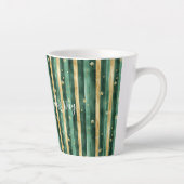 Tasse Latte Trèfle Vert Or Rayures de la Saint-Patrick (Droite)