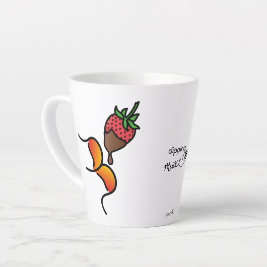 Tasse Latte tremper la bouleS ! ! ! Fraise et chocolat (Angle gauche)