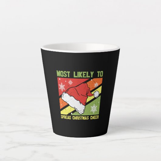 Tasse Latte Très Susceptible De Diffuser La Soirée De Noël (Devant)