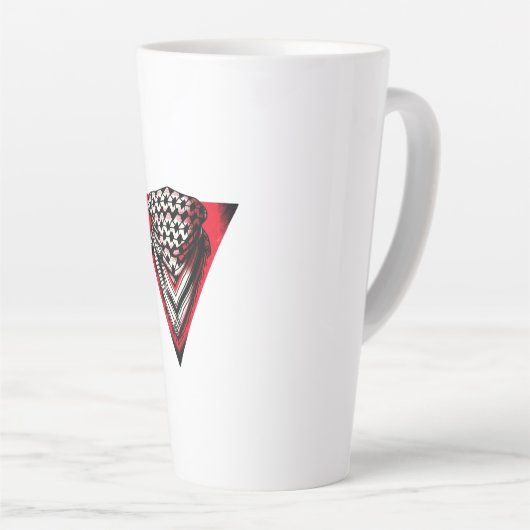 Tasse Latte Triangle rouge inversé keffiyeh (Angle droit)