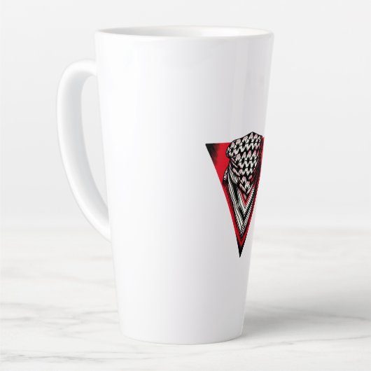 Tasse Latte Triangle rouge inversé keffiyeh (Angle gauche)