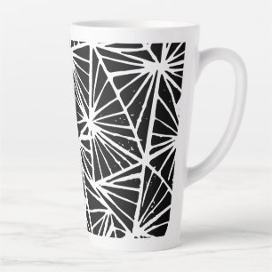 Tasse Latte Triangles Abstraits noir et blanc Coupe Lino