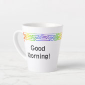 Tasse Latte Triangles Arc-en-ciel moderne en latte personnalis (Angle gauche)