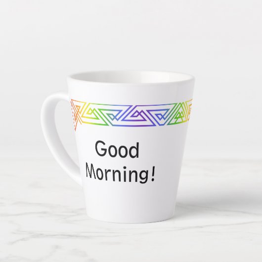 Tasse Latte Triangles Arc-en-ciel moderne en latte personnalis (Angle gauche)