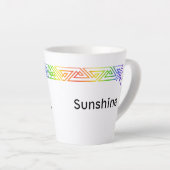 Tasse Latte Triangles Arc-en-ciel moderne en latte personnalis (Angle droit)