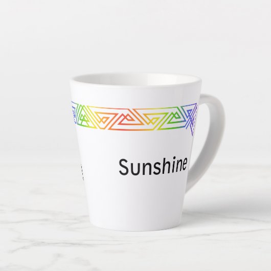 Tasse Latte Triangles Arc-en-ciel moderne en latte personnalis (Angle droit)