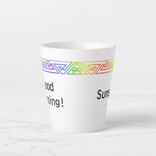 Tasse Latte Triangles Arc-en-ciel moderne en latte personnalis (Devant)