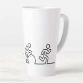 Tasse Latte Triathlon. Natation, cyclisme et course. (Angle droit)