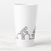 Tasse Latte Triathlon. Natation, cyclisme et course. (Devant)