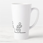 Tasse Latte Triathlon. Natation, cyclisme et course. (Droite)