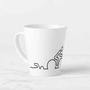 Tasse Latte Triathlon. Natation, cyclisme et course.