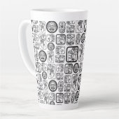 Tasse Latte Tribal MAYA ancien masque motif 1 (Angle gauche)