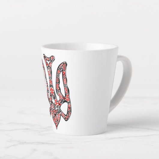 Tasse Latte Trident de l'emblème national ukrainien tryzub sty (Angle droit)