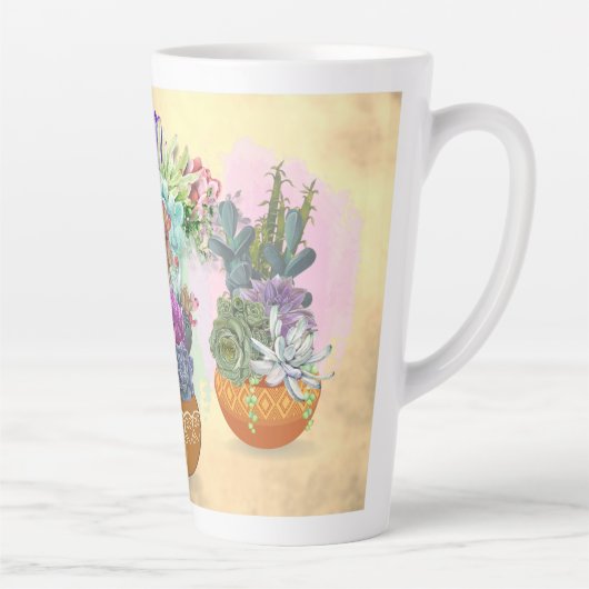 Tasse Latte Trio Succulent sur la tétine jaune (Droite)