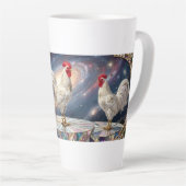 Tasse Latte Trois coqs blancs. (Angle droit)