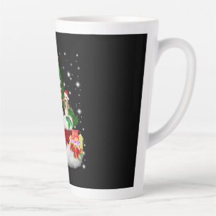 Tasse Latte Trois Père Noël Beagle Avec Arbre De Noël