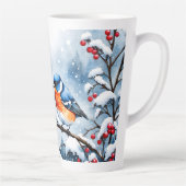 Tasse Latte Trois petits oiseaux chanteurs et des berrières ro (Droite)