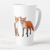 Tasse Latte Trois Renards Rouges Art (Angle droit)