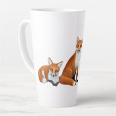 Tasse Latte Trois Renards Rouges Art (Angle gauche)