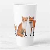 Tasse Latte Trois Renards Rouges Art (Devant)