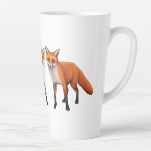 Tasse Latte Trois Renards Rouges Art