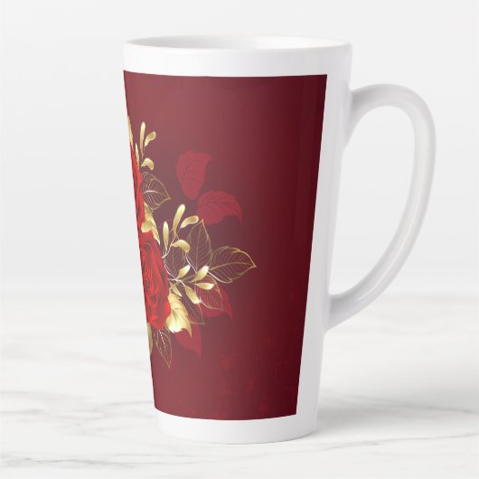 Tasse Latte Trois Roses de bijoux (Droite)